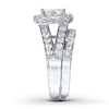 Thumbnail Image 2 of Previously Owned Diamond Bridal Set 2 ct tw Princess & Round-Cut 14K White Gold