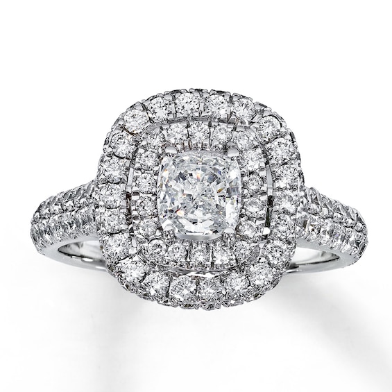 Previously Owned Neil Lane Ring 1-7/8 ct tw Cushion/Round-cut Diamonds 14K Gold