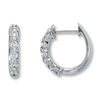 Thumbnail Image 1 of Previously Owned Diamond Hoop Earrings 1/2 ct tw 14K White Gold