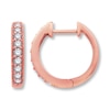 Thumbnail Image 0 of Previously Owned Diamond Hoop Earrings 1/3 ct tw Round-cut 10K Rose Gold