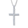Thumbnail Image 0 of Previously Owned Diamond Cross Necklace Sterling Silver