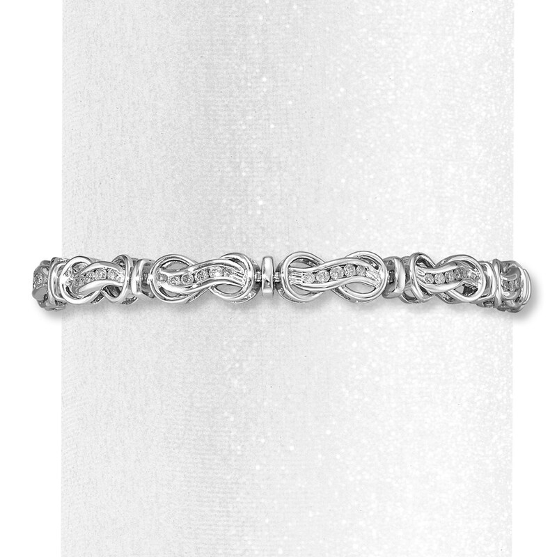 Main Image 1 of Previously Owned Diamond Bracelet 1 ct tw Sterling Silver 7.5&quot;