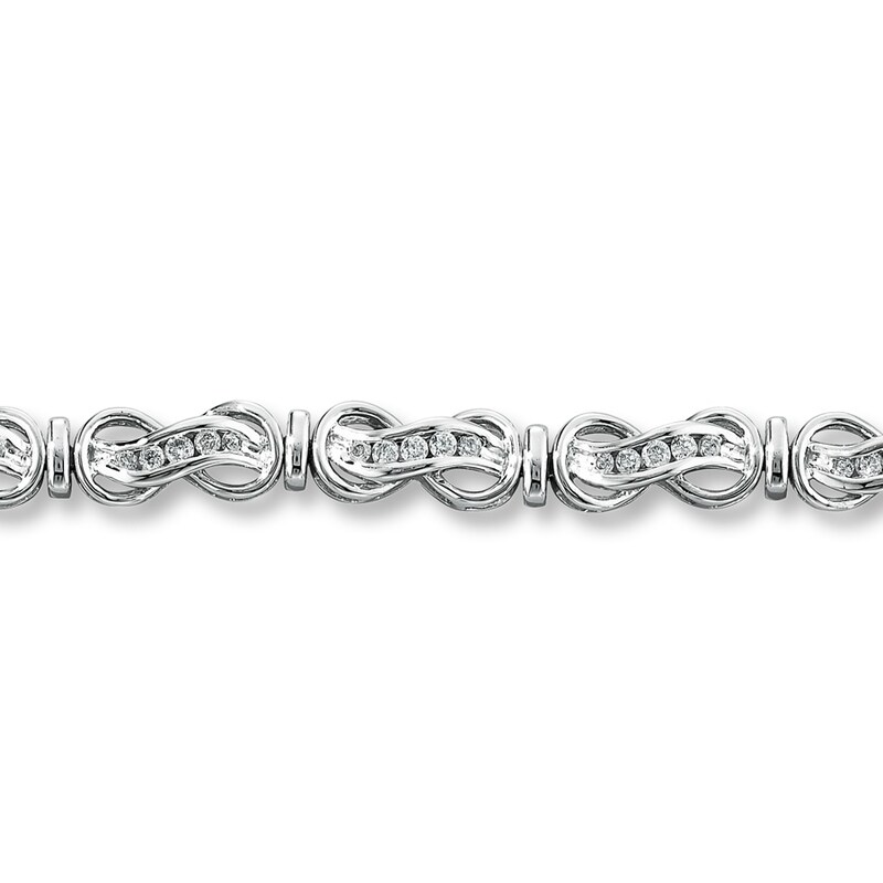 Main Image 2 of Previously Owned Diamond Bracelet 1 ct tw Sterling Silver 7.5&quot;