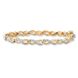 Previously Owned Diamond Infinity Bracelet 1/3 ct tw Round-cut 10K Yellow Gold 7.25"