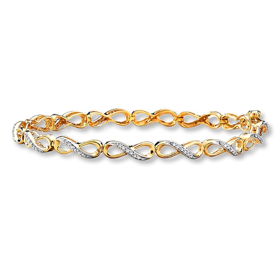 Previously Owned Diamond Infinity Bracelet 1/3 ct tw Round-cut 10K Yellow Gold 7.25"
