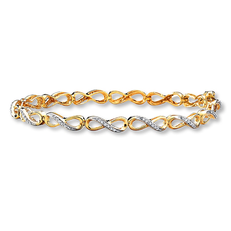 Previously Owned Diamond Infinity Bracelet 1/3 ct tw Round-cut 10K Yellow Gold 7.25"