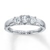 Thumbnail Image 1 of Previously Owned Three-Stone Diamond Engagement Ring 1/2 ct tw Round-cut 14K White Gold