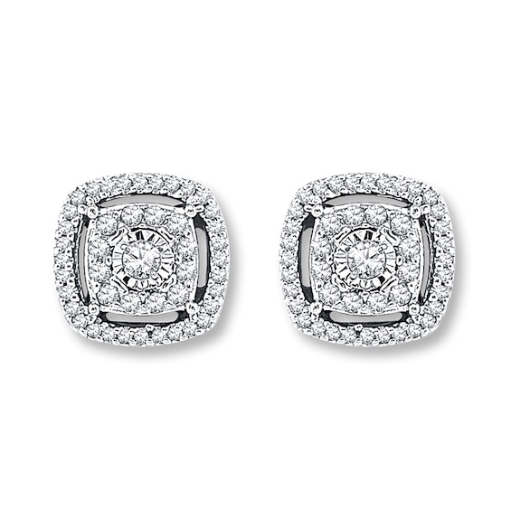 Previously Owned Diamond Earrings 1/ ct tw 10K White Gold