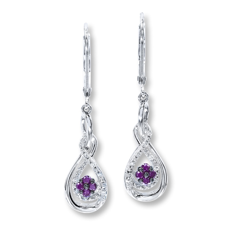 Main Image 1 of Previously Owned Purple & White Diamonds 1/4 ct tw Round-cut Sterling Silver
