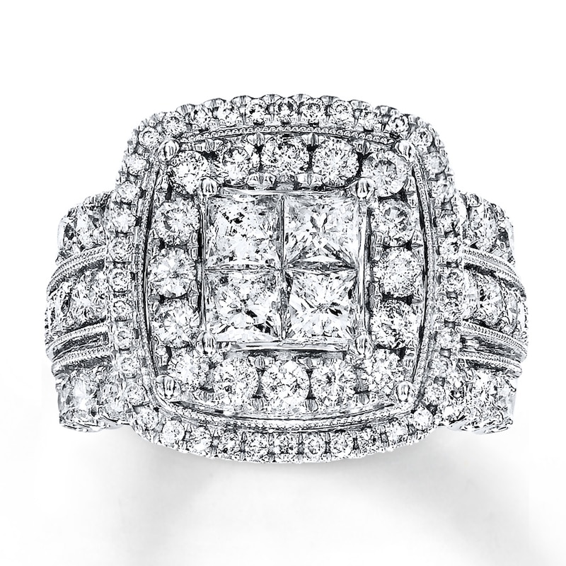 Previously Owned Diamond Ring 3 cts tw 14K White Gold