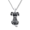 Thumbnail Image 0 of Previously Owned Diamond Dog Necklace 1/6 ct tw Sterling Silver
