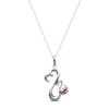 Thumbnail Image 1 of Previously Owned Open Heart Necklace Diamonds Accents Sterling Silver & 10K Rose Gold 18&quot;