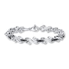 Thumbnail Image 1 of Previously Owned Black Diamond Bracelet 1/10 ct tw Round-cut Sterling Silver 7.5"