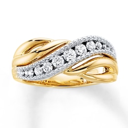 Previously Owned Ring 3/8 ct tw Round-cut Diamonds 10K Two-Tone Gold