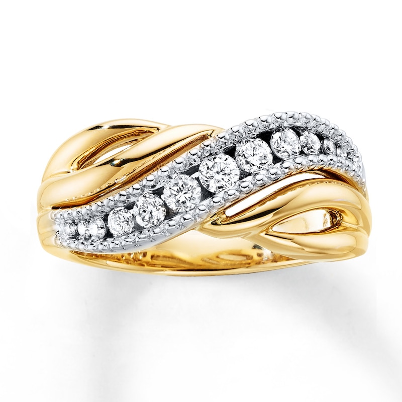 Main Image 1 of Previously Owned Ring 3/8 ct tw Round-cut Diamonds 10K Two-Tone Gold