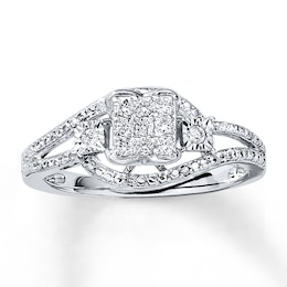 Previously Owned Ring 1/5 ct tw Diamonds 10K White Gold