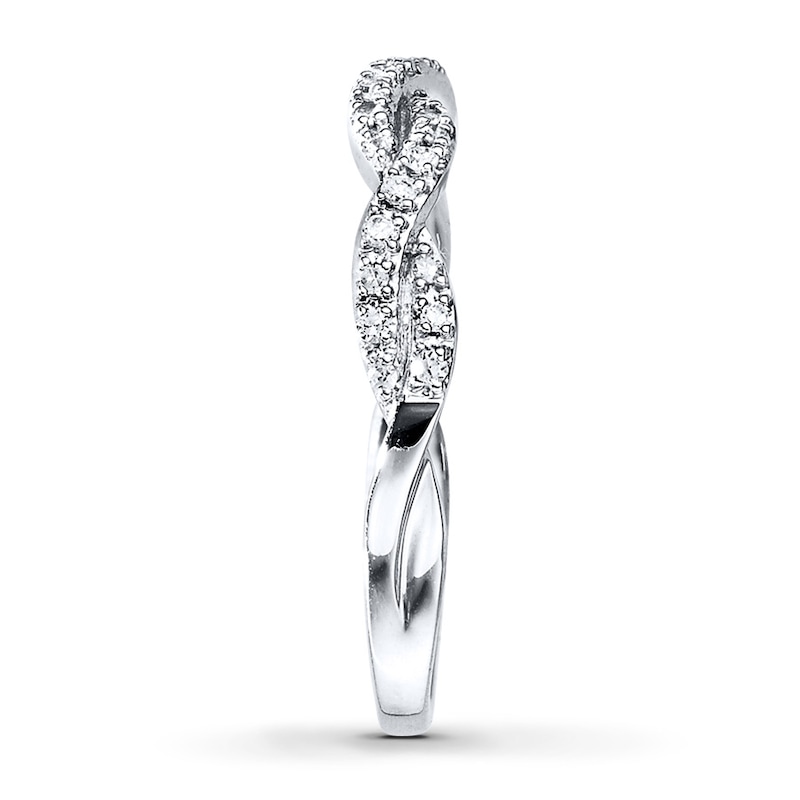Main Image 3 of Previously Owned Anniversary Ring 1/6 ct tw Round-cut Diamonds 10K White Gold