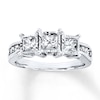 Thumbnail Image 0 of Previously Owned Diamond 3-Stone Ring 1 ct tw Princess-cut 14K White Gold