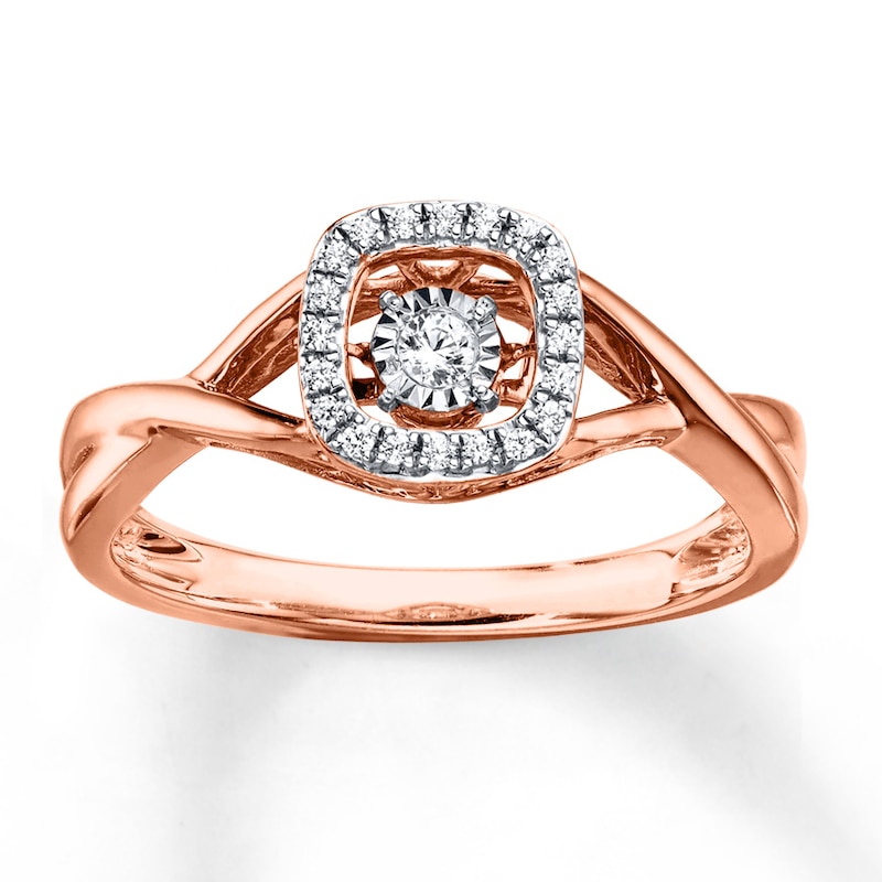 Main Image 1 of Previously Owned Unstoppable Love Ring 1/8 ct tw Diamonds 10K Rose Gold