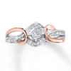 Thumbnail Image 0 of Previously Owned Diamond Ring 1/6 ct tw Princess-Cut Sterling Silver & 10K Rose Gold