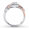 Previously Owned Diamond Ring 1/6 ct tw Princess-Cut Sterling Silver/10K Rose Gold