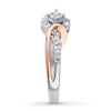 Thumbnail Image 3 of Previously Owned Diamond Ring 1/6 ct tw Princess-Cut Sterling Silver & 10K Rose Gold