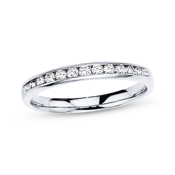 Previously Owned Diamond Band 1/4 ct tw Round-Cut 10K White Gold