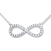 Previously Owned Diamond Infinity Necklace 1/4 ct tw Round-cut 10K White Gold
