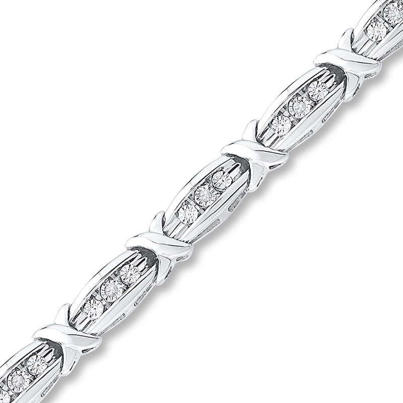Previously Owned Diamond Bracelet 1/20 ct tw Round-Cut Sterling Silver