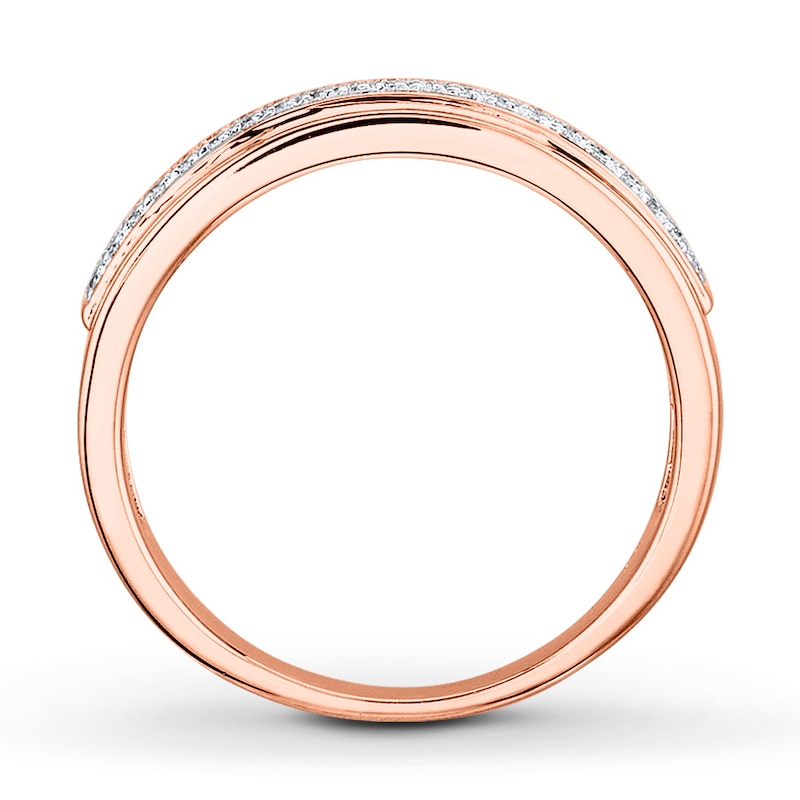 Previously Owned Men's Diamond Wedding Band 1/6 ct tw Round-cut 10K Rose Gold