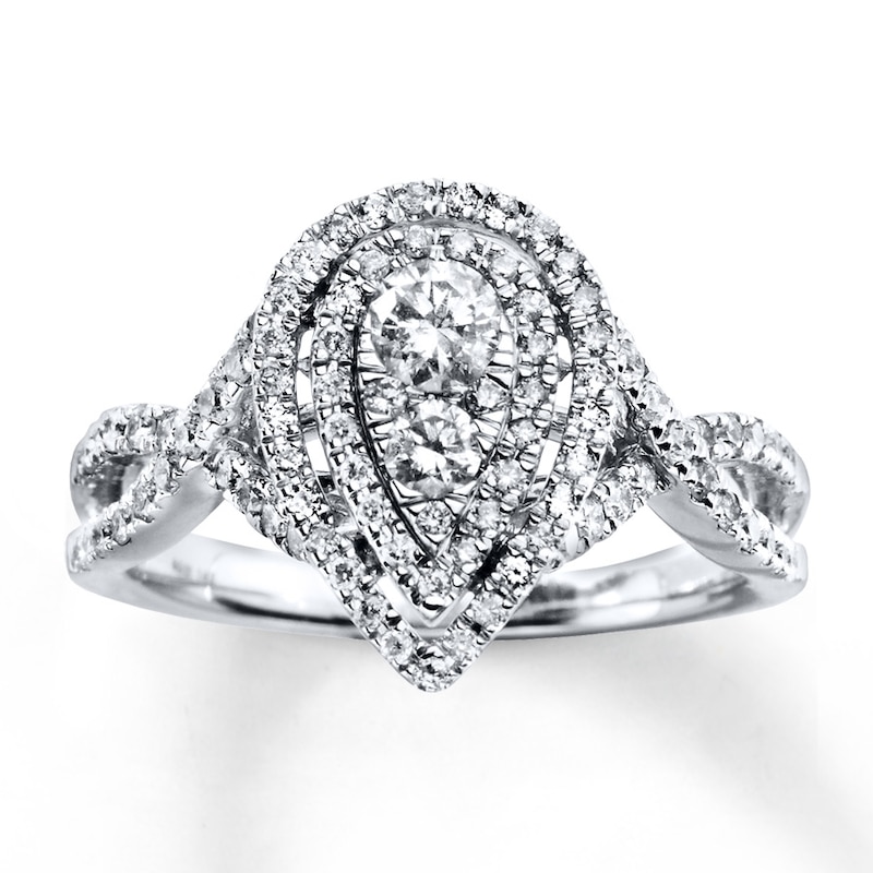 Main Image 1 of Previously Owned Diamond Engagement Ring 3/4 ct tw Round-cut 14K White Gold
