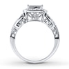 Thumbnail Image 2 of Previously Owned Diamond Engagement Ring 1 ct tw Princess/Round 14K White Gold