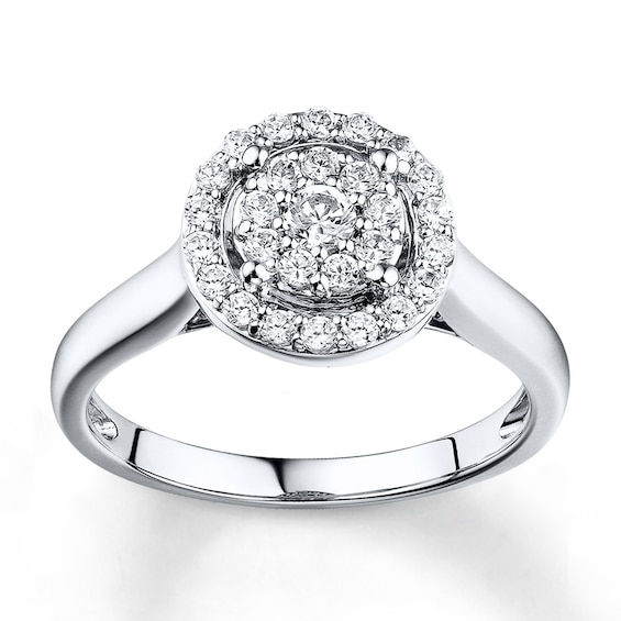 Previously Owned Diamond Engagement Ring 5/8 ct tw Round-cut 10K White Gold