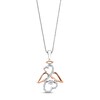 Thumbnail Image 1 of Previously Owned Diamond Open Heart Angel Necklace 1/6 cttw Sterling Silver & 10K Rose Gold 18&quot;