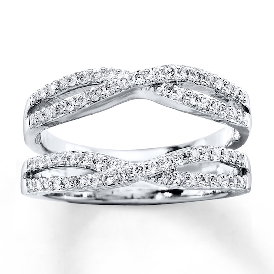 Previously Owned Diamond Enhancer Ring / ct tw Round-cut 14K White Gold