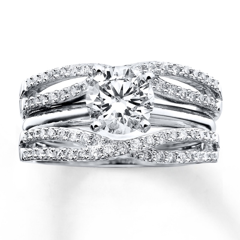Main Image 4 of Previously Owned Diamond Enhancer Ring 3/8 ct tw Round-cut 14K White Gold