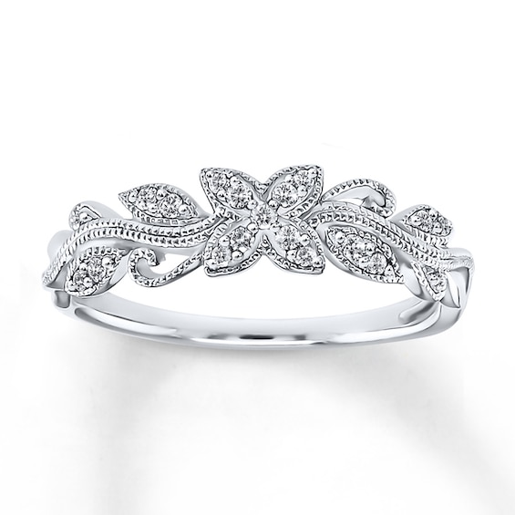 Previously Owned Diamond Anniversary Band 1/10 ct tw Round-cut 10K White Gold