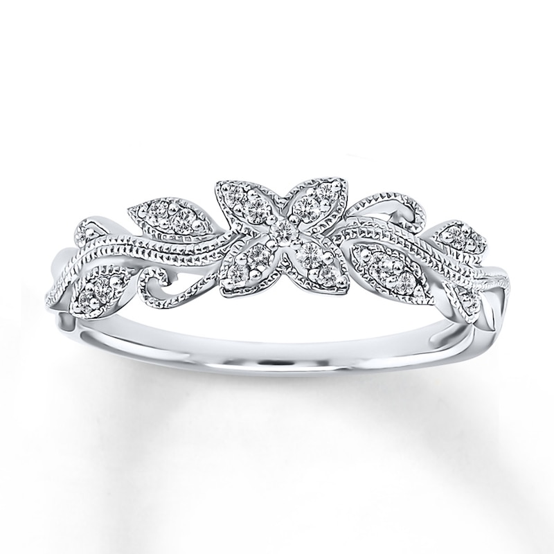 Main Image 1 of Previously Owned Diamond Anniversary Band 1/10 ct tw Round-cut 10K White Gold