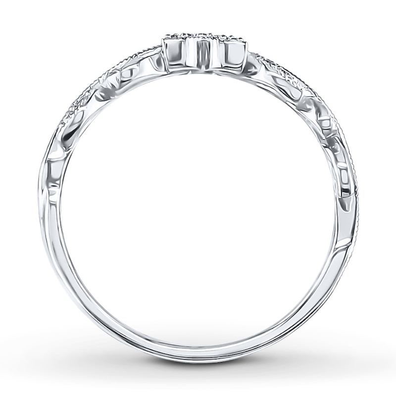 Main Image 2 of Previously Owned Diamond Anniversary Band 1/10 ct tw Round-cut 10K White Gold