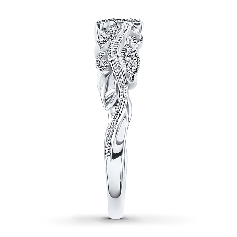 Main Image 3 of Previously Owned Diamond Anniversary Band 1/10 ct tw Round-cut 10K White Gold