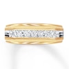 Thumbnail Image 1 of Previously Owned Men's Diamond Wedding Band 1/2 ct tw Round-cut 10K Yellow Gold