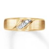 Thumbnail Image 1 of Previously Owned Diamond Men's Wedding Band 1/10 ct tw Round-cut 10K Yellow Gold