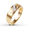 Thumbnail Image 2 of Previously Owned Diamond Men's Wedding Band 1/10 ct tw Round-cut 10K Yellow Gold