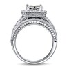 Thumbnail Image 3 of Previously Owned Diamond Bridal Set 1-7/8 ct tw Princess/Round 14K White Gold