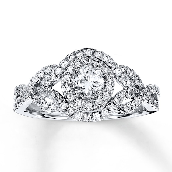 Previously Owned Diamond Engagement Ring 3/4 ct tw Round-cut 14K White Gold