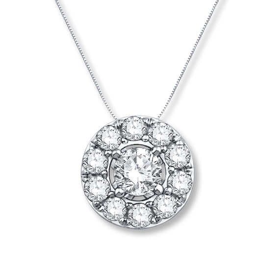 Previously Owned Diamond Necklace 1/3 ct tw Round-cut 10K White Gold