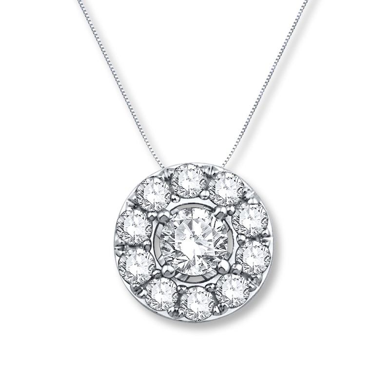 Main Image 1 of Previously Owned Diamond Necklace 1/3 ct tw Round-cut 10K White Gold