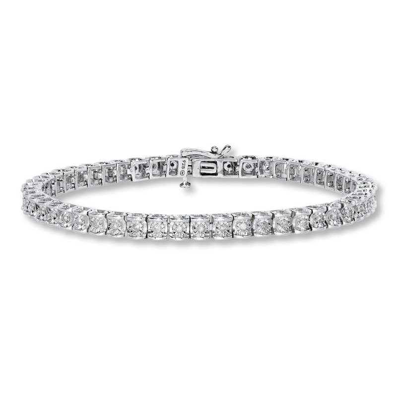 Main Image 1 of Previously Owned Diamond Bracelet 1/2 ct tw Sterling Silver 7.25&quot;