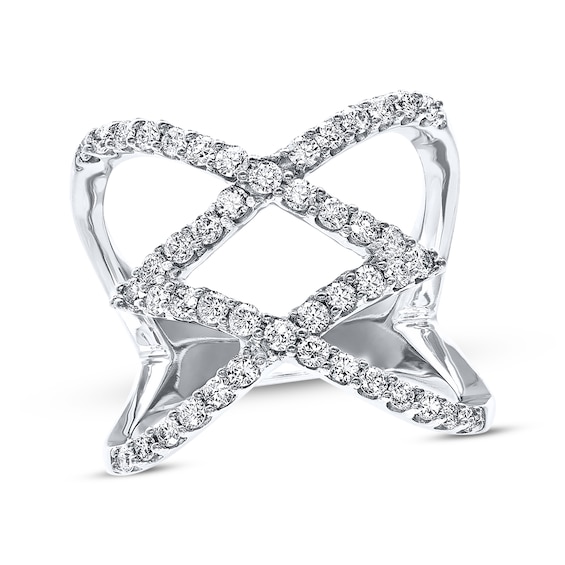 Previously Owned Diamond Ring 1 ct tw Round-cut 10K White Gold Size