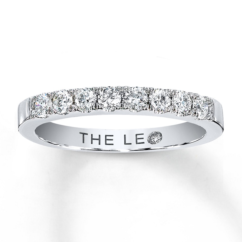 Previously Owned THE LEO Diamond 3/8 ct tw Anniversary Ring Round-cut 14K White Gold